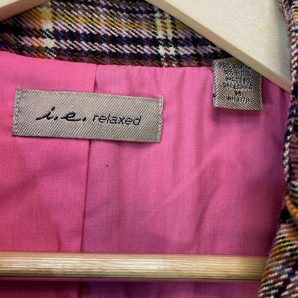 I.E. relaxed Plaid Wool-Blend Waist Length Versatile Statement Jacket - M-#0037 - Picture 5 of 12